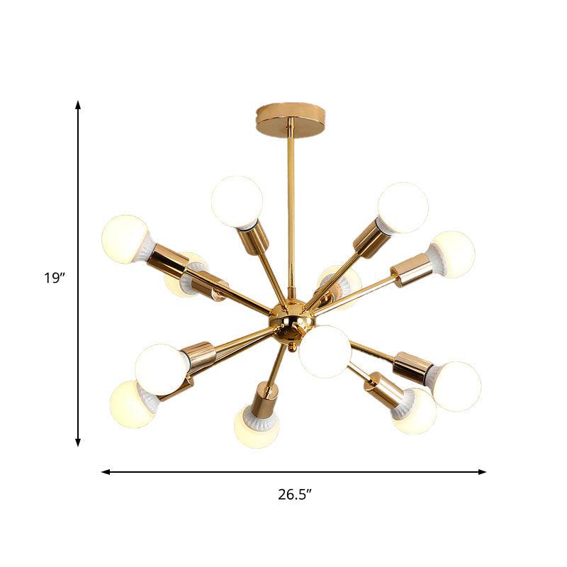 26"/38.5" Wide Metal Starburst Chandelier Light Gold Lamp - Rebooters