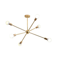 26"/38.5" Wide Metal Starburst Chandelier Light Gold Lamp - Rebooters