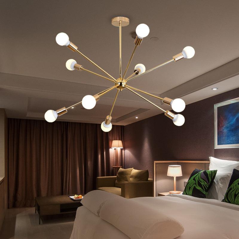 26"/38.5" Wide Metal Starburst Chandelier Light Gold Lamp - Rebooters