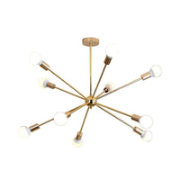 26"/38.5" Wide Metal Starburst Chandelier Light Gold Lamp - Rebooters
