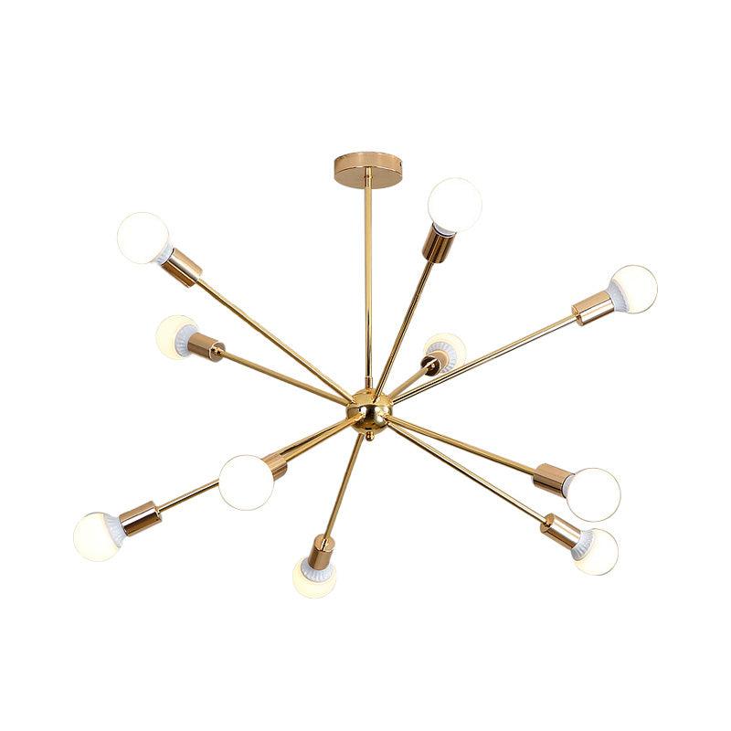 26"/38.5" Wide Metal Starburst Chandelier Light Gold Lamp - Rebooters