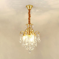 3/6 Heads Crystal Chandelier Lighting Modernist Style Ceiling Pendant Light in Black Gold - Rebooters