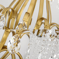 3/6 Heads Crystal Chandelier Lighting Modernist Style Ceiling Pendant Light in Black Gold - Rebooters