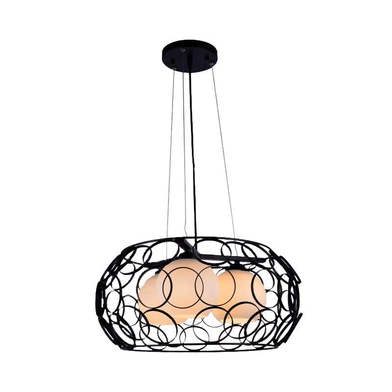 Ball White Glass Chandelier Lighting Contemporary 3 Lights - Rebooters