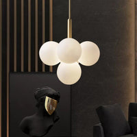 Ball White Glass Chandelier Lamp Contemporary 5/13 Lights - Rebooters