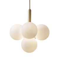 Ball White Glass Chandelier Lamp Contemporary 5/13 Lights - Rebooters