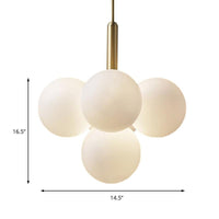 Ball White Glass Chandelier Lamp Contemporary 5/13 Lights - Rebooters