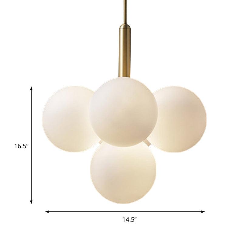 Ball White Glass Chandelier Lamp Contemporary 5/13 Lights - Rebooters