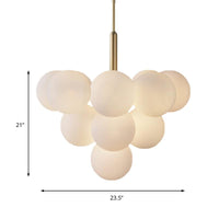 Ball White Glass Chandelier Lamp Contemporary 5/13 Lights - Rebooters
