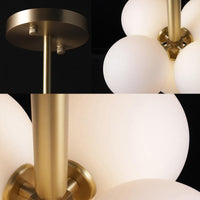 Ball White Glass Chandelier Lamp Contemporary 5/13 Lights - Rebooters