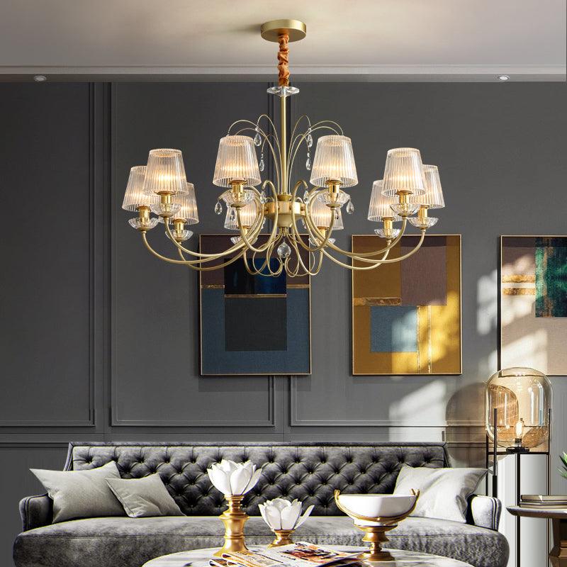 6/8/10 Lights Cone Chandelier Lamp Modern Clear Glass Light - Rebooters