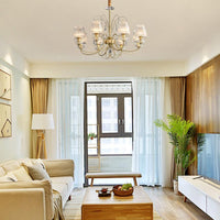 6/8/10 Lights Cone Chandelier Lamp Modern Clear Glass Light - Rebooters