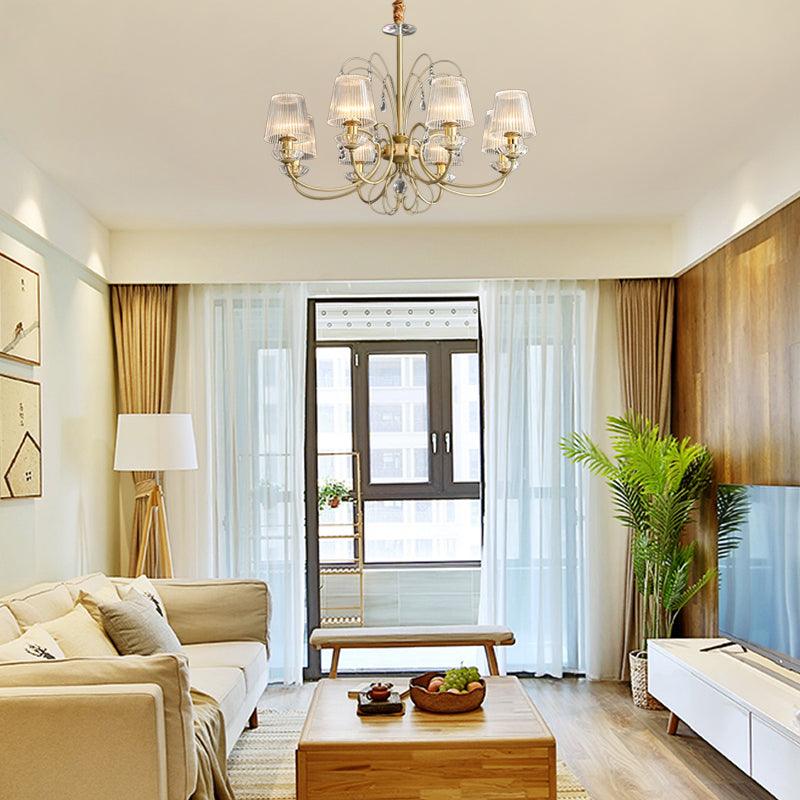 6/8/10 Lights Cone Chandelier Lamp Modern Clear Glass Light - Rebooters