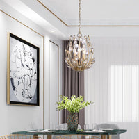 3 Lights Floral Chandelier Lighting Modern Gold Fixture - Rebooters