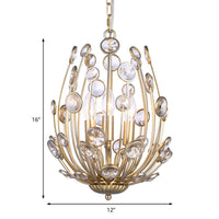 3 Lights Floral Chandelier Lighting Modern Gold Fixture - Rebooters