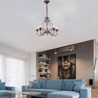 Antique Style Candle Pendant Lamp with 5 Lights Chandelier - Rebooters