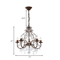 Antique Style Candle Pendant Lamp with 5 Lights Chandelier - Rebooters