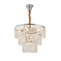 4/5/6 Lights Tiered Chandelier Lighting Contemporary Clear Crystal Hanging Ceiling Light in Chrome 16 Inch Wide - Rebooters