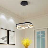 Acrylic Heart-Shaped Chandelier Pendant Light Modern 3-Head LED Hanging Lamp in Black and Gold - Rebooters