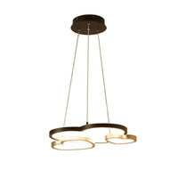 Acrylic Heart-Shaped Chandelier Pendant Light Modern 3-Head LED Hanging Lamp in Black and Gold - Rebooters