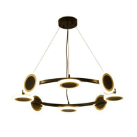 Acrylic Ring Chandelier Pendant Modern 10-Light Black LED Light - Rebooters