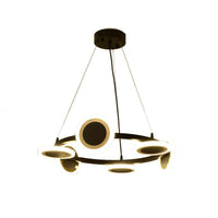 Acrylic Ring Chandelier Pendant Modern 10-Light Black LED Light - Rebooters