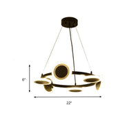 Acrylic Ring Chandelier Pendant Modern 10-Light Black LED Light - Rebooters