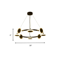 Acrylic Ring Chandelier Pendant Modern 10-Light Black LED Light - Rebooters