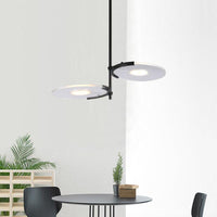 Acrylic Disk Chandelier Modern 2/3-Head Black Pendant - Rebooters
