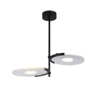Acrylic Disk Chandelier Modern 2/3-Head Black Pendant - Rebooters