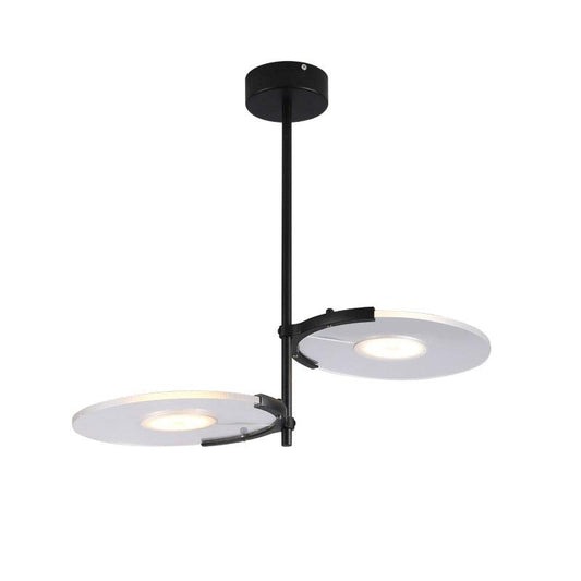 Acrylic Disk Chandelier Modern 2/3-Head Black Pendant - Rebooters