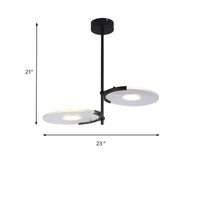 Acrylic Disk Chandelier Modern 2/3-Head Black Pendant - Rebooters