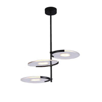 Acrylic Disk Chandelier Modern 2/3-Head Black Pendant - Rebooters