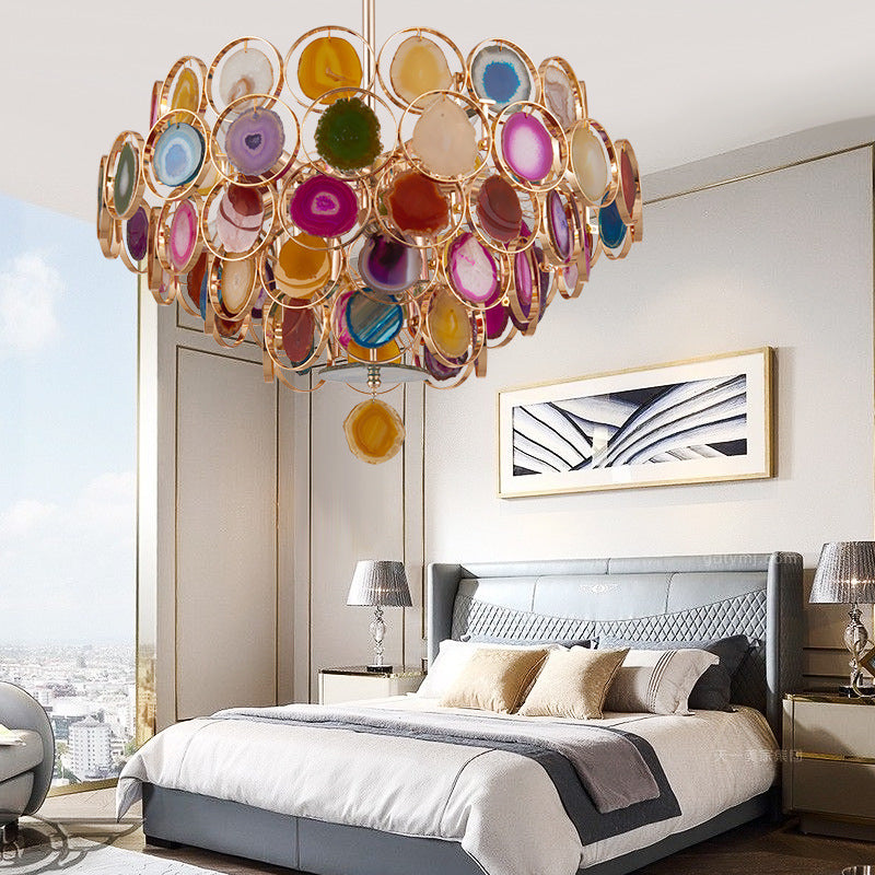 Gold 5-Tiered Ceiling Pendant Modern 12-Light Chandelier - Rebooters