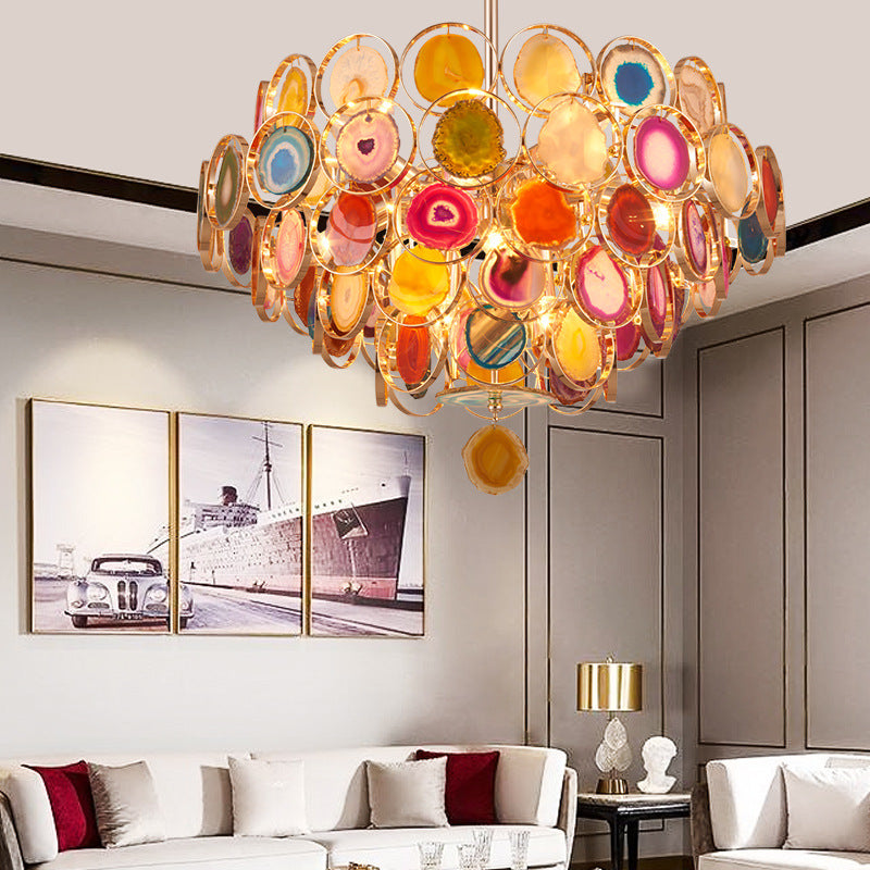 Gold 5-Tiered Ceiling Pendant Modern 12-Light Chandelier - Rebooters