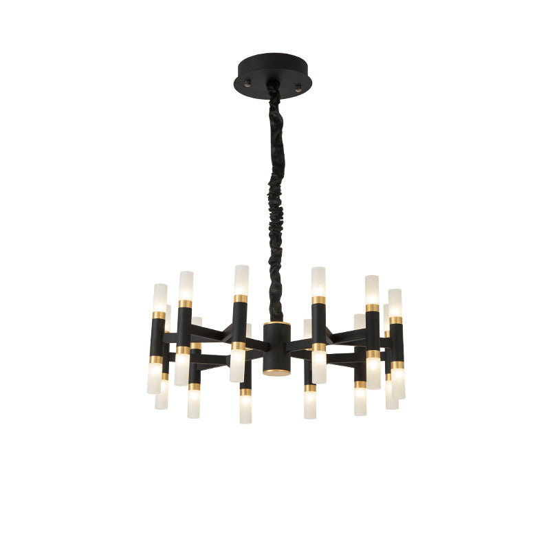 24/36/60 Lights LED Bedroom Chandelier Modern Black White - Rebooters