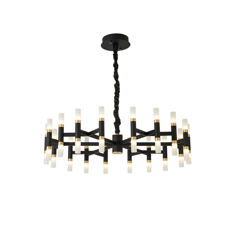 24/36/60 Lights LED Bedroom Chandelier Modern Black White - Rebooters