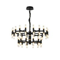 24/36/60 Lights LED Bedroom Chandelier Modern Black White - Rebooters