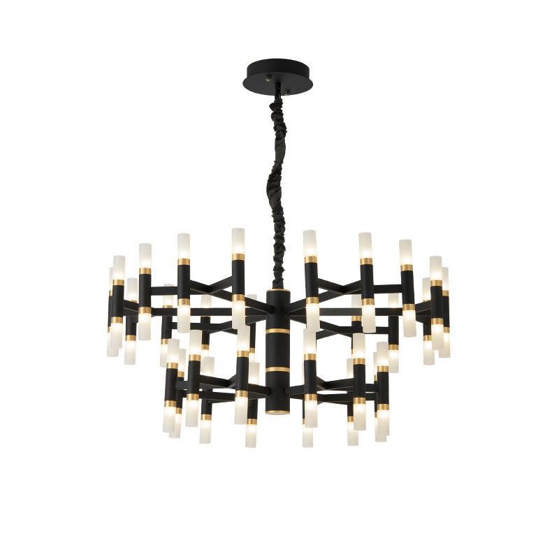 24/36/60 Lights LED Bedroom Chandelier Modern Black White - Rebooters