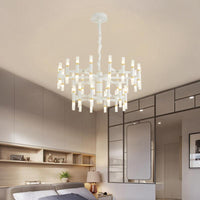 24/36/60 Lights LED Bedroom Chandelier Modern Black White - Rebooters
