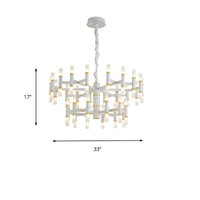 24/36/60 Lights LED Bedroom Chandelier Modern Black White - Rebooters