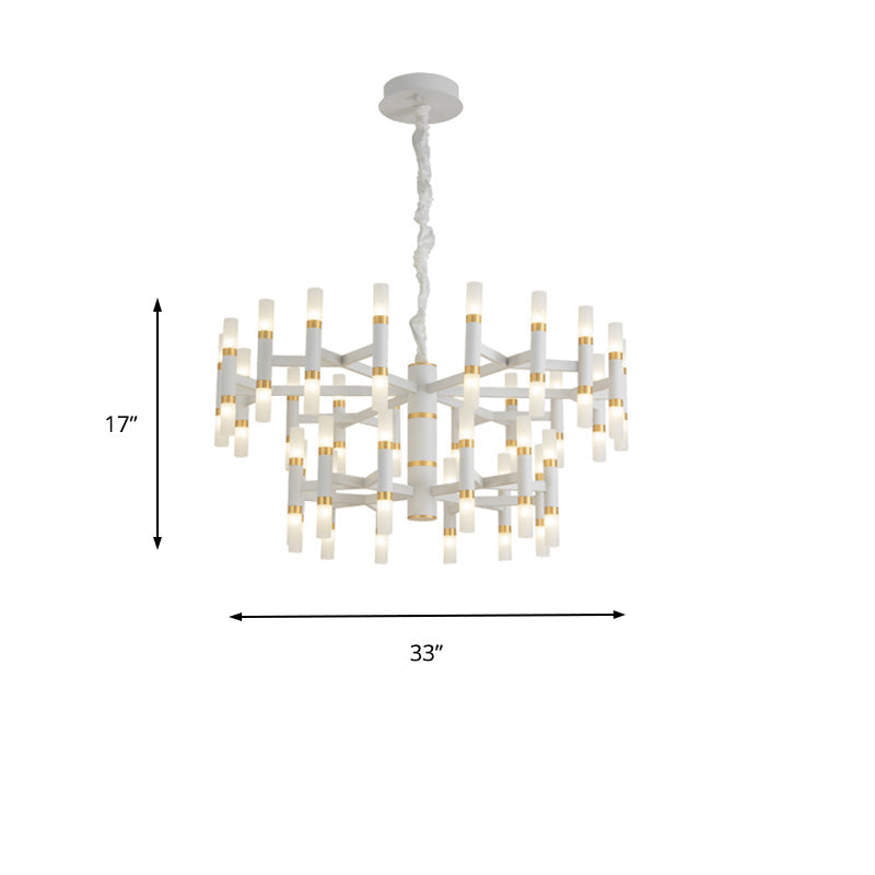 24/36/60 Lights LED Bedroom Chandelier Modern Black White - Rebooters