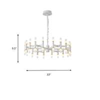 24/36/60 Lights LED Bedroom Chandelier Modern Black White - Rebooters