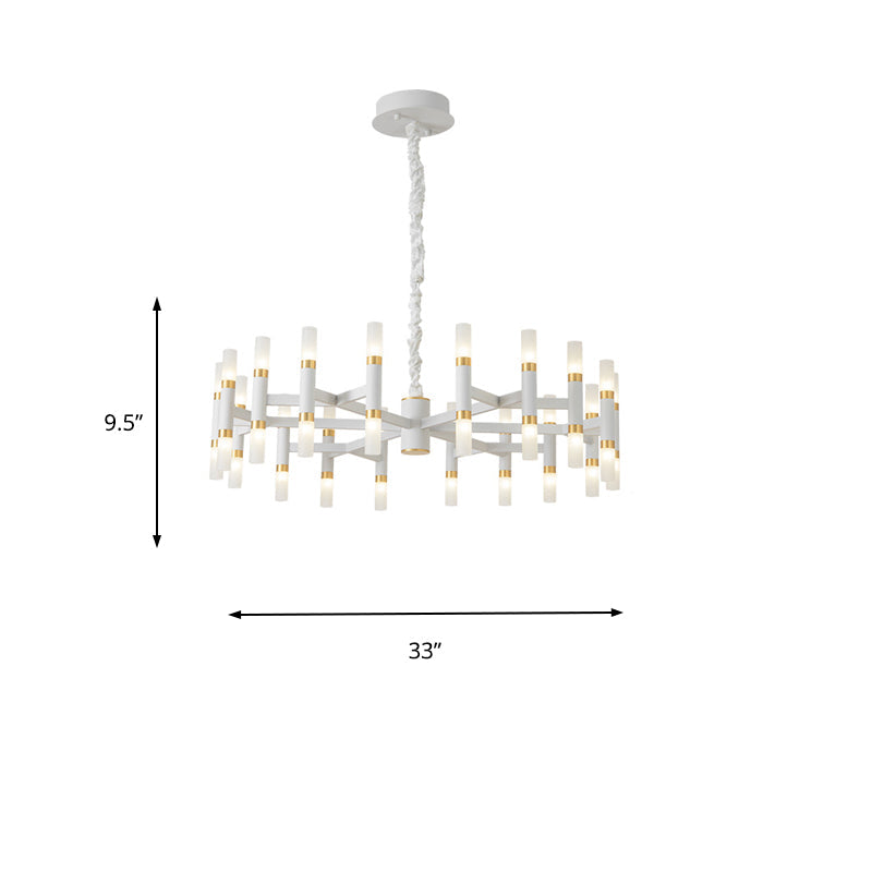 24/36/60 Lights LED Bedroom Chandelier Modern Black White - Rebooters