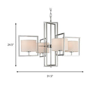 4 Lights Living Room Chandelier Lamp with Barrel Fabric Shade - Rebooters