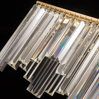 24.5"/32" Wide Linear Chandelier Lamp Modern Clear Crystal Lighting - Rebooters