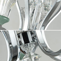 5 Bulbs Bell Shade Chandelier Lighting Modern Stylish Glass - Rebooters