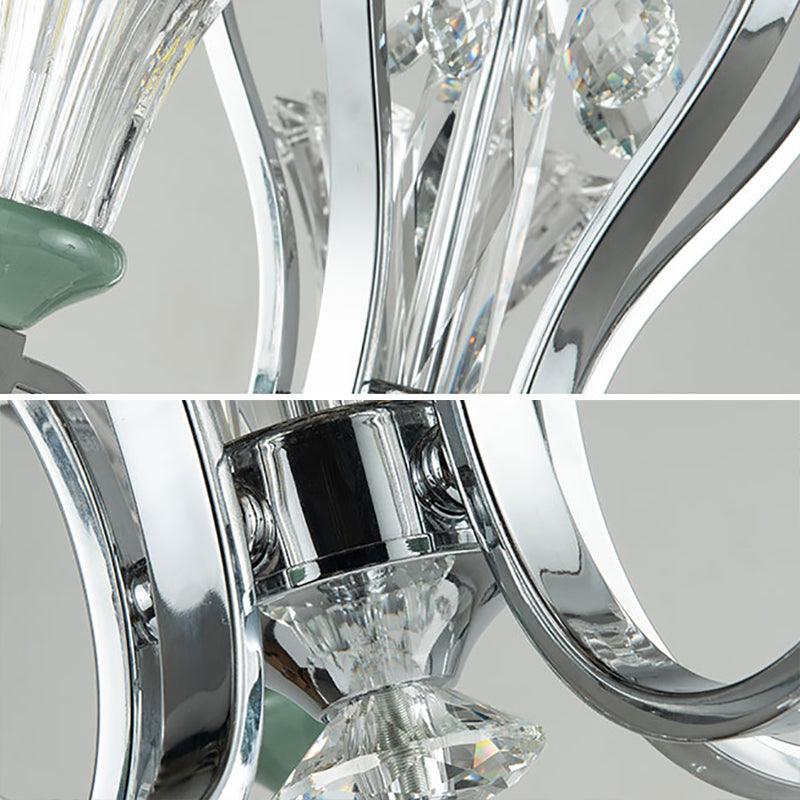 5 Bulbs Bell Shade Chandelier Lighting Modern Stylish Glass - Rebooters