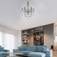 6 Bulbs Flameless Candle Chandelier Lighting with Crystal Accent - Rebooters