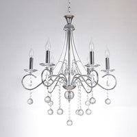 6 Bulbs Flameless Candle Chandelier Lighting with Crystal Accent - Rebooters